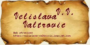 Velislava Valtrović vizit kartica